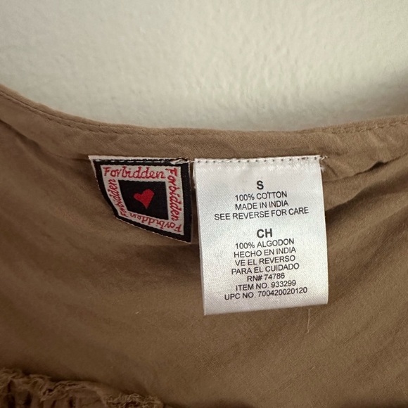 Forbidden Taupe Brown Vintage Lined Embroidered Midi Skirt Womens Small EUC - Picture 3 of 4